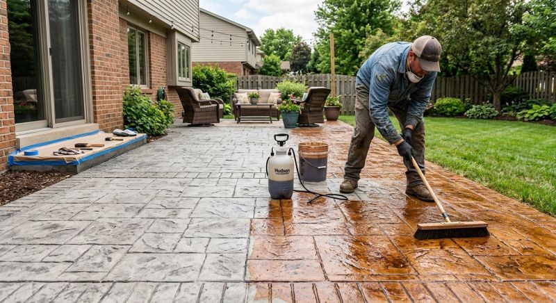 Tinted Concrete Installation in Dallas, TX